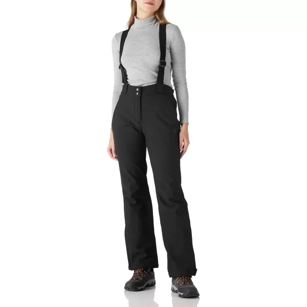 imageOutdoor Ventures Womens Ski Snow Bib Pants Warm Insulated Waterproof Snowboard Softshell Pants with Detachable BibBlack