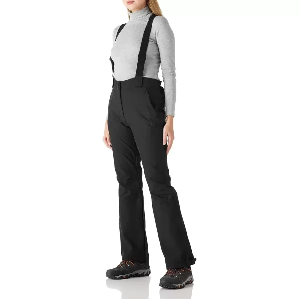 imageOutdoor Ventures Womens Ski Snow Bib Pants Warm Insulated Waterproof Snowboard Softshell Pants with Detachable BibBlack