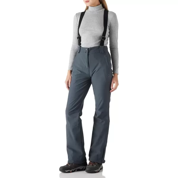 imageOutdoor Ventures Womens Ski Snow Bib Pants Warm Insulated Waterproof Snowboard Softshell Pants with Detachable BibDim Grey