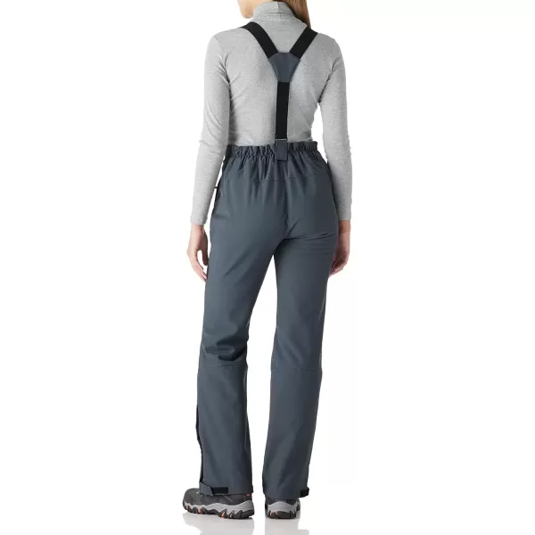 imageOutdoor Ventures Womens Ski Snow Bib Pants Warm Insulated Waterproof Snowboard Softshell Pants with Detachable BibDim Grey