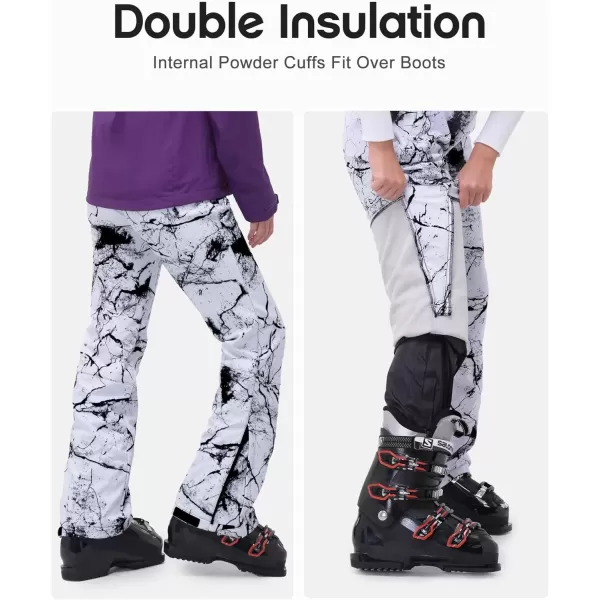 imageOutdoor Ventures Womens Ski Snow Bib Pants Warm Insulated Waterproof Snowboard Softshell Pants with Detachable BibFissure