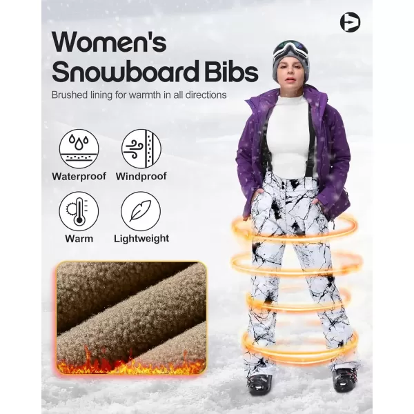 imageOutdoor Ventures Womens Ski Snow Bib Pants Warm Insulated Waterproof Snowboard Softshell Pants with Detachable BibFissure