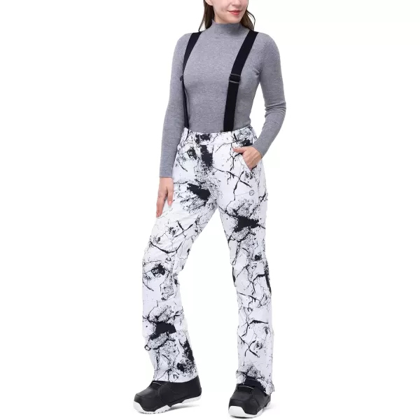 imageOutdoor Ventures Womens Ski Snow Bib Pants Warm Insulated Waterproof Snowboard Softshell Pants with Detachable BibFissure
