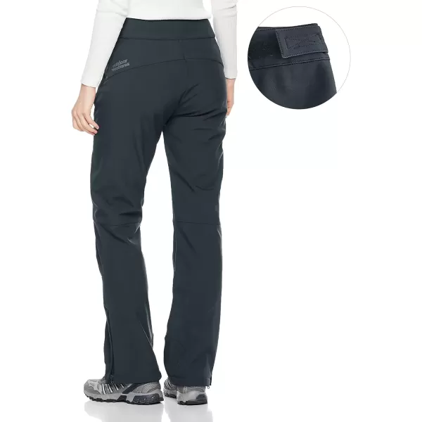 imageOutdoor Ventures Womens Sleek Waterproof Softshell Fleece Lined Ski Snow Insulated High Rise Hiking Pants with Bottom ZipperNew Dim Grey  Velcro Waistband