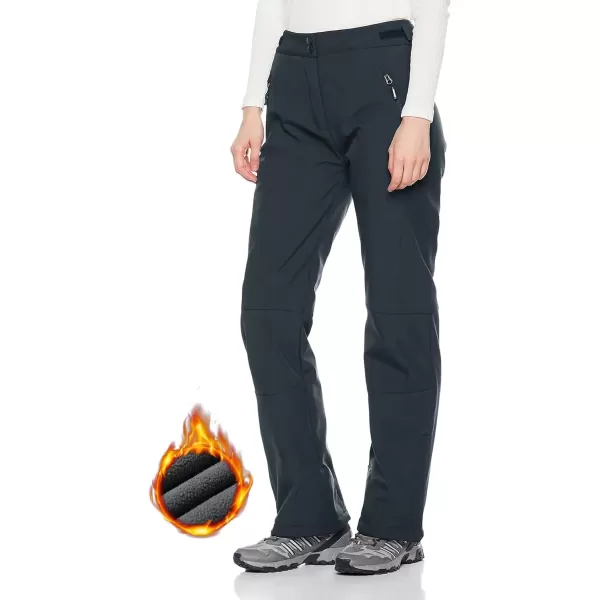 imageOutdoor Ventures Womens Sleek Waterproof Softshell Fleece Lined Ski Snow Insulated High Rise Hiking Pants with Bottom ZipperNew Dim Grey  Velcro Waistband