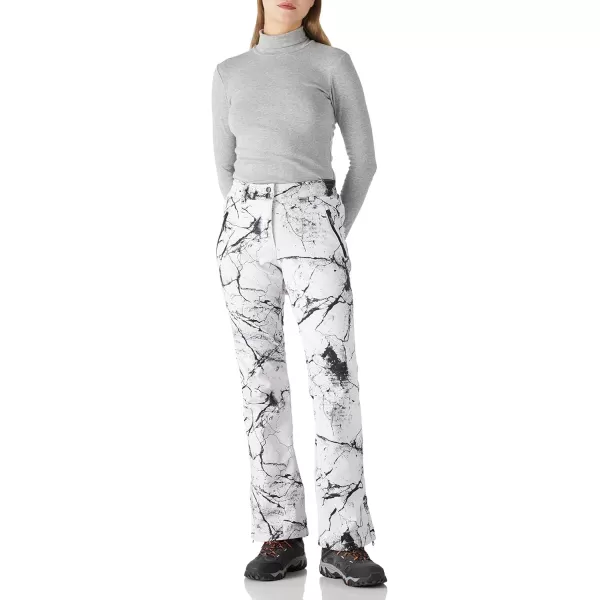 imageOutdoor Ventures Womens Snow Pants Waterproof Windproof Outdoor Fleece Lined Softshell Insulated Ski Pants with Boot GaitersFissure Grey New Versione