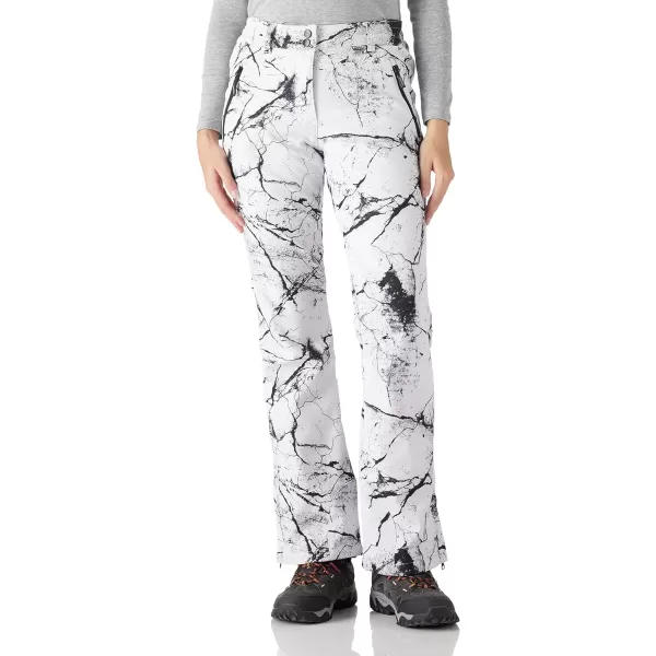 imageOutdoor Ventures Womens Snow Pants Waterproof Windproof Outdoor Fleece Lined Softshell Insulated Ski Pants with Boot GaitersFissure Grey New Versione
