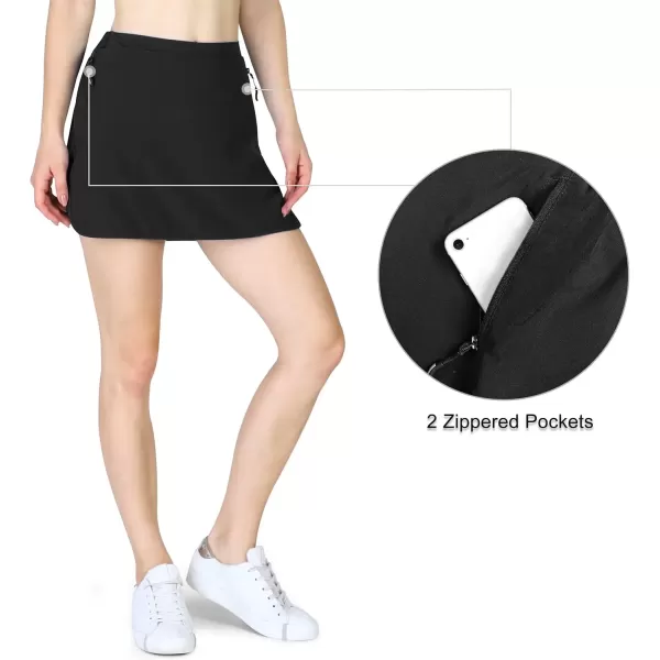 imageOutdoor Ventures Womens Tennis Skirts with Pockets Golf Skort Workout Athletic Running Hiking Skirts with ShortsBlack