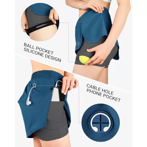 imageOutdoor Ventures Womens Tennis Skirts with Pockets Golf Skort Workout Athletic Running Hiking Skirts with ShortsBlueupgrade