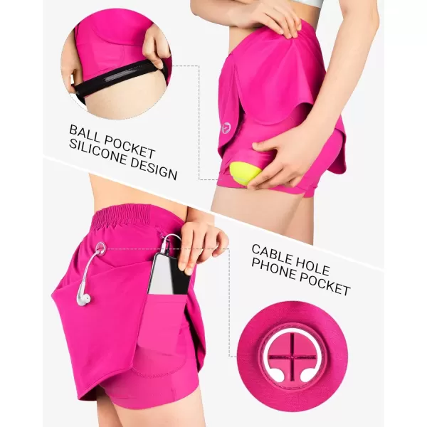 imageOutdoor Ventures Womens Tennis Skirts with Pockets Golf Skort Workout Athletic Running Hiking Skirts with ShortsPinkupgrade