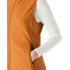 imageOutdoor Ventures Womens Fleece Vest Zip Up Lightweight Soft Running Vest Outerwear Sleeveless with PocketsBrown