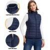 imageOutdoor Ventures Womens Lightweight Puffer Vest Outerwear Zip Up Warm Sleeveless Winter Jacket Padded Gilet Quilted CoatBlue