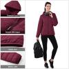 imageOutdoor Ventures Womens Packable Lightweight FullZip Puffer Jacket with Hood Quilted Winter CoatDark Redfold in Pocket