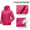 imageOutdoor Ventures Womens Packable Lightweight FullZip Puffer Jacket with Hood Quilted Winter CoatHot Pinkfold in Pocket