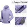 imageOutdoor Ventures Womens Packable Lightweight FullZip Puffer Jacket with Hood Quilted Winter CoatLavenderfold in Pocket