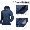 imageOutdoor Ventures Womens Packable Lightweight FullZip Puffer Jacket with Hood Quilted Winter CoatNavy Newfold in Pocket