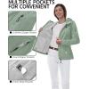 imageOutdoor Ventures Womens Softshell Jacket with Hood Fleece Lined Warm Lightweight Waterproof Insulated WindbreakerIce Green