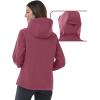imageOutdoor Ventures Womens Softshell Jacket with Hood Fleece Lined Warm Lightweight Waterproof Insulated WindbreakerPink