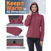 imageOutdoor Ventures Womens Softshell Jacket with Hood Fleece Lined Warm Lightweight Waterproof Insulated WindbreakerPink