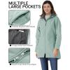 imageOutdoor Ventures Womens Softshell Jacket with Removable Hood Fleece Lined Windbreaker Insulated Long Warm Rain JacketGreen