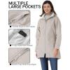 imageOutdoor Ventures Womens Softshell Jacket with Removable Hood Fleece Lined Windbreaker Insulated Long Warm Rain JacketKhaki