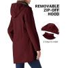 imageOutdoor Ventures Womens Softshell Jacket with Removable Hood Fleece Lined Windbreaker Insulated Long Warm Rain JacketWine