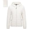 imageOutdoor Ventures Womens Packable Lightweight FullZip Puffer Jacket with Hood Quilted Winter CoatCreamfold in Pocket