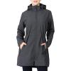 imageOutdoor Ventures Womens Softshell Jacket with Removable Hood Fleece Lined Windbreaker Insulated Long Warm Rain JacketDark Grey Heather