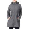 imageOutdoor Ventures Womens Softshell Jacket with Removable Hood Fleece Lined Windbreaker Insulated Long Warm Rain JacketMid Grey