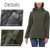 imageOutdoor Ventures Womens Softshell Jacket with Removable Hood Insulated Windbreaker Waterproof Warm Fleece Lined CoatOlive Green