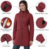 imageOutdoor Ventures Womens Maryan Hooded Ultra Lightweight Warm Thermolite Long Puffer CoatBurgundymatteavg32 Mid Length