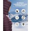 imageOutdoor Ventures Womens Maryan Hooded Ultra Lightweight Warm Thermolite Long Puffer CoatPurplematteavg32 Mid Length