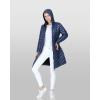 imageOutdoor Ventures Womens Maryan Hooded Ultra Lightweight Warm Thermolite Long Puffer CoatTrue to Size Order Usual Size Ink Blueshinyavg36 Long Length