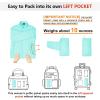 imageOutdoor Ventures Womens Packable FullZip Short Puffer Jacket Insulated Quilted Warm Lightweight Winter CoatLight Bluefold in Pocket