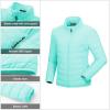 imageOutdoor Ventures Womens Packable FullZip Short Puffer Jacket Insulated Quilted Warm Lightweight Winter CoatLight Bluefold in Pocket