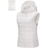 imageOutdoor Ventures Womens Lightweight Packable Hooded Puffer Vest Outerwear Zip Up Warm Sleeveless Winter Jacket Quilted CoatCream