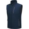 imageOutdoor Ventures Mens Windproof Softshell Vest Outerwear Lightweight Sleeveless Jacket for Running Golf Hiking TravelDark Blue