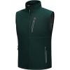 imageOutdoor Ventures Mens Windproof Softshell Vest Outerwear Lightweight Sleeveless Jacket for Running Golf Hiking TravelDark Green
