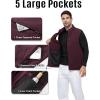 imageOutdoor Ventures Mens FullZip Lightweight Polar Fleece Vest Outerwear with 5 Pockets Warm Winter Sleeveless Jacket CasualWine