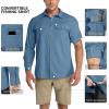 imageOutdoor Ventures Mens UPF 50 UV Sun Protection Shirt Long Sleeve Hiking Fishing Shirt Cooling Quick Dry for Safari TravelBluestone