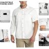 imageOutdoor Ventures Mens UPF 50 UV Sun Protection Shirt Long Sleeve Hiking Fishing Shirt Cooling Quick Dry for Safari TravelWhite