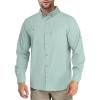 imageOutdoor Ventures Mens Long Sleeve Hiking Shirt UPF 50 UV Sun Protection Shirt Cooling Quick Dry for Travel Fishing SafariMint Green