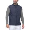 imageOutdoor Ventures Mens Running Vest Outerwear Lightweight Windproof FleeceLined Softshell Sleeveless Jacket for GolfGrayish Blue7 Pockets
