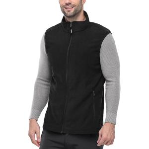 imageOutdoor Ventures Mens FullZip Polar Fleece Vest Outerwear Lightweight Warm Casual Sleeveless Jacket for Fall ampamp WinterBlack