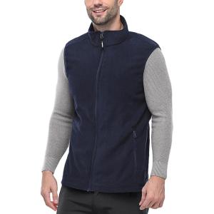 imageOutdoor Ventures Mens FullZip Polar Fleece Vest Outerwear Lightweight Warm Casual Sleeveless Jacket for Fall ampamp WinterNavy