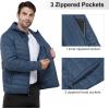 imageOutdoor Ventures Mens Lightweight Packable Hooded Puffer Jacket Insulated Winter Coat for Snow Ski TravelingBluefold in Bag