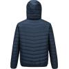 imageOutdoor Ventures Mens Lightweight Packable Hooded Puffer Jacket Insulated Winter Coat for Snow Ski TravelingDark Denimfold in Pocket Or Bag