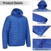 imageOutdoor Ventures Mens Lightweight Packable Hooded Puffer Jacket Insulated Winter Coat for Snow Ski TravelingLoyal Bluefold in Pocket Or Bag