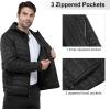 imageOutdoor Ventures Mens Lightweight Packable Hooded Puffer Jacket Insulated Winter Coat for Snow Ski TravelingNew Blackfold in Pocket