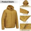 imageOutdoor Ventures Mens Lightweight Packable Hooded Puffer Jacket Insulated Winter Coat for Snow Ski TravelingPalm Yellowfold in Pocket